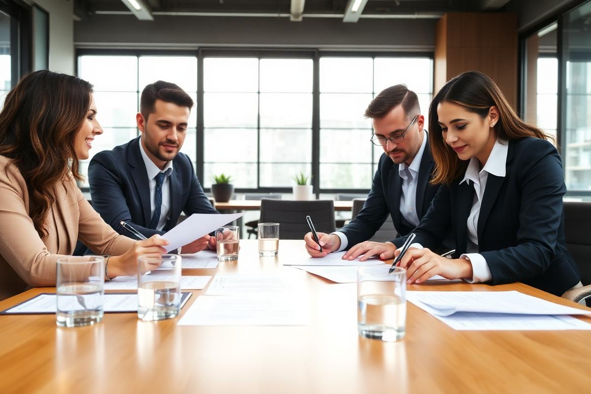 Leadership team at a conference table